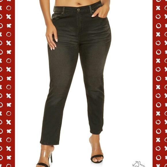 Straight leg Black Whiskered Jeans - Picture 3 of 4